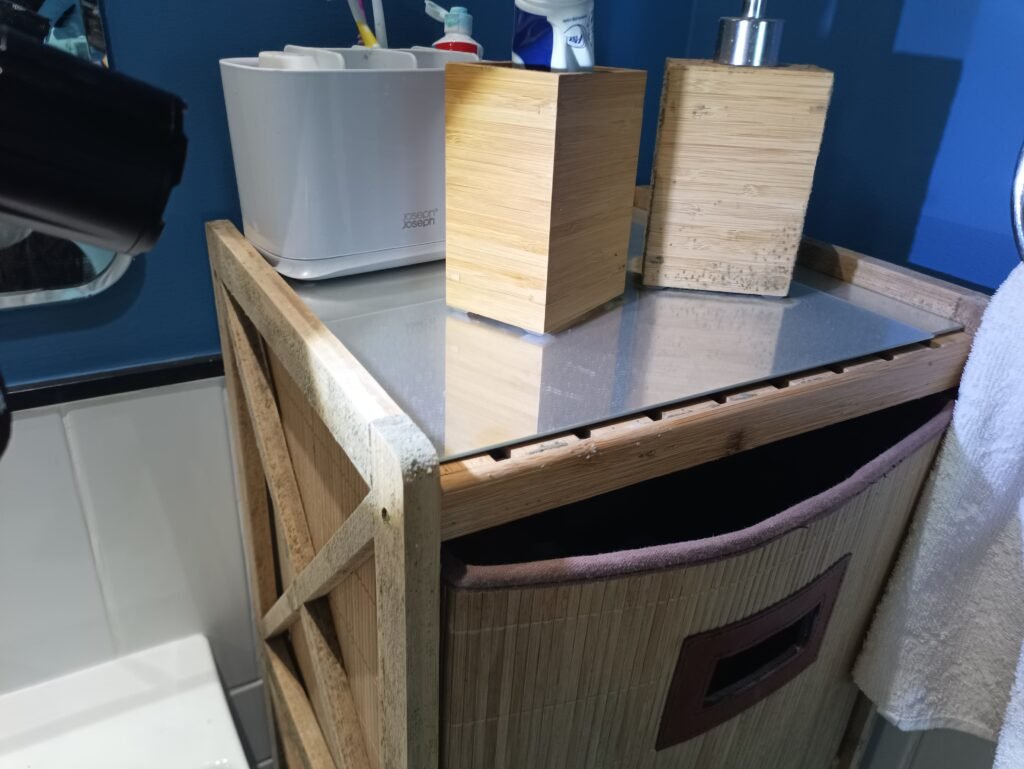 mold on wooden shelf in bathroom in the nook 2 jabel ali